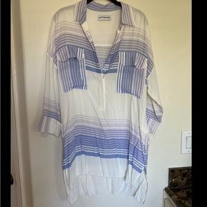 KITTENISH White and blue stripped shirt dress